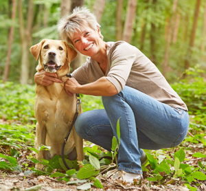 woman with dog